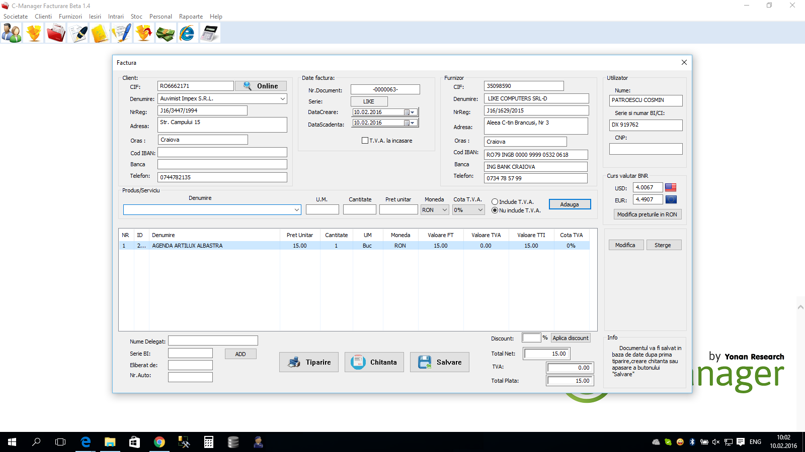 Windows 10 C-Manager Facturare full